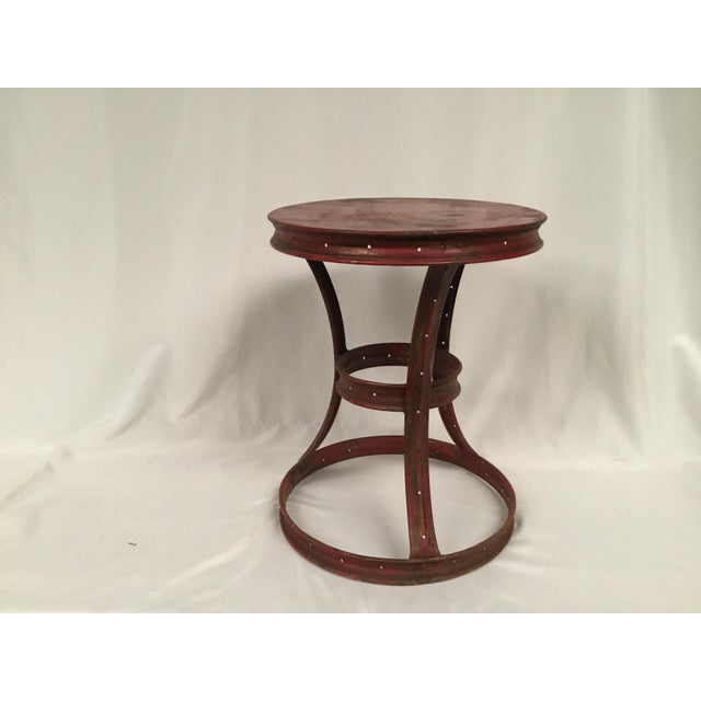 Metal Red Side Table Retro 1980s For Sale - Image 7 of 12