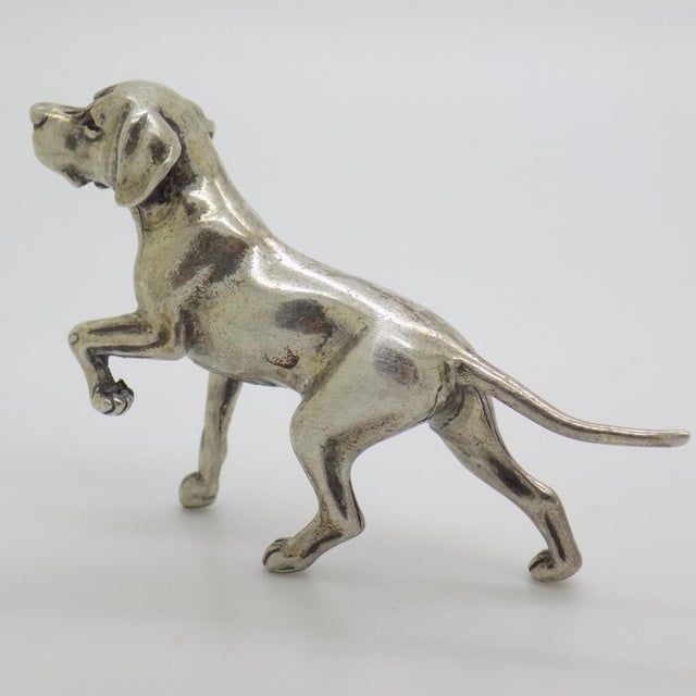 Large Vintage Handmade Silver English Pointer Dog, Italy, 1970s For Sale - Image 4 of 14