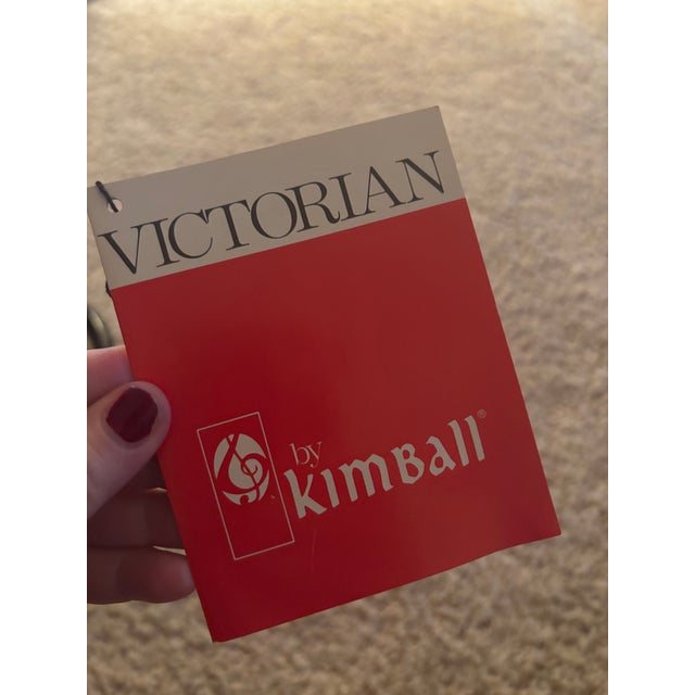 These ornated carved Kimball Reproduction Kings Chairs have rarely been sat on. The rose-colored velvet isn't faded or...