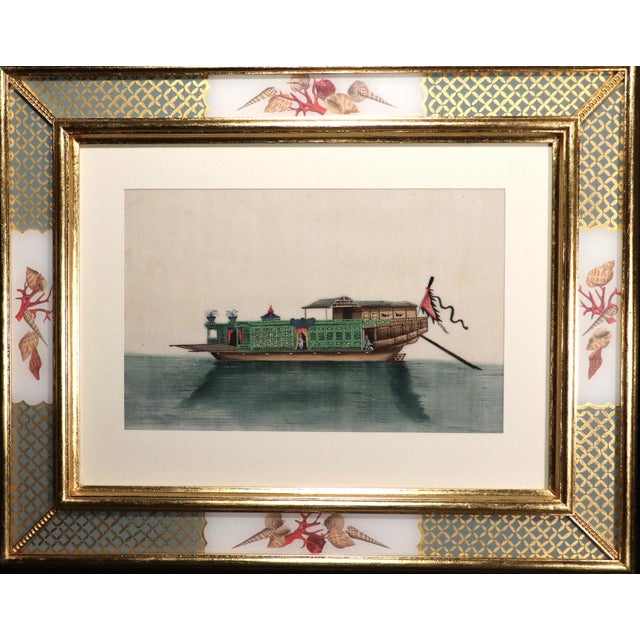 China Trade Watercolor Paintings of Chinese Sampans and Junks- a Set of Twelve For Sale In Philadelphia - Image 6 of 11