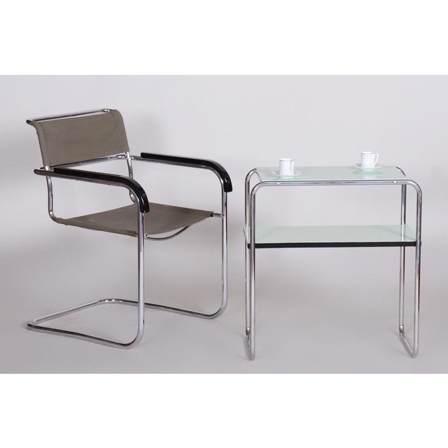Silver Art Deco Side Table in Chrome Steel by Marcel Breuer for Thonet, 1930s For Sale - Image 8 of 10