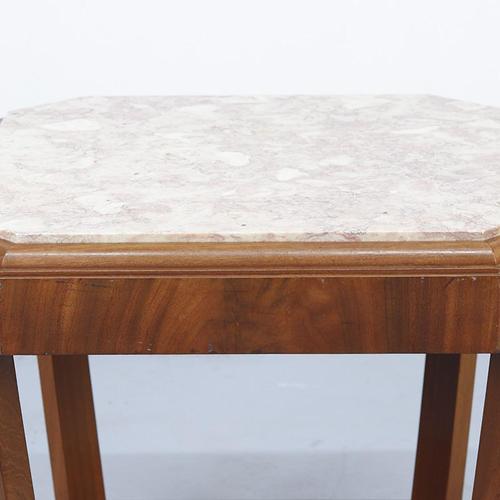 Brown French Art Deco Side Table For Sale - Image 8 of 11