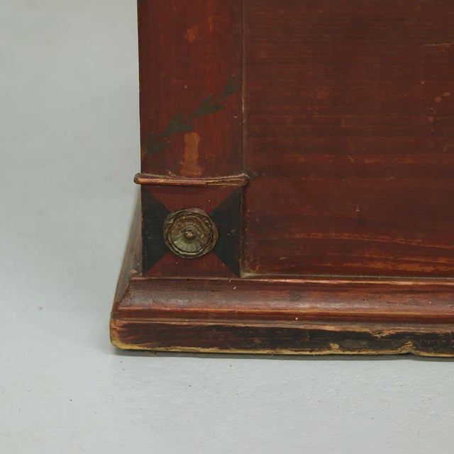 Rustic Farmhouse Folk Art Painted Swedish Chest, 1846 For Sale - Image 9 of 13