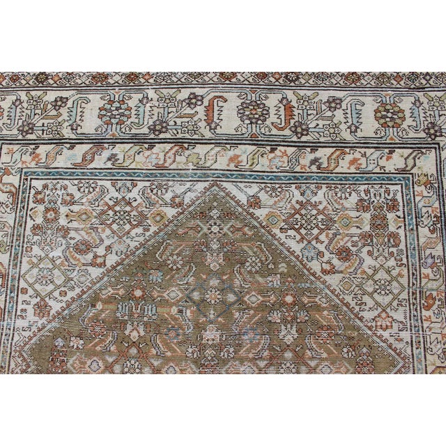 Antique Persian Malayer Rug With Medallion and Geometric Design For Sale - Image 9 of 13