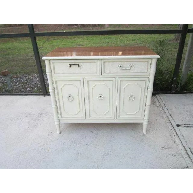 1970s Hollywood Regency Faux Bamboo Buffet Server For Sale - Image 13 of 13