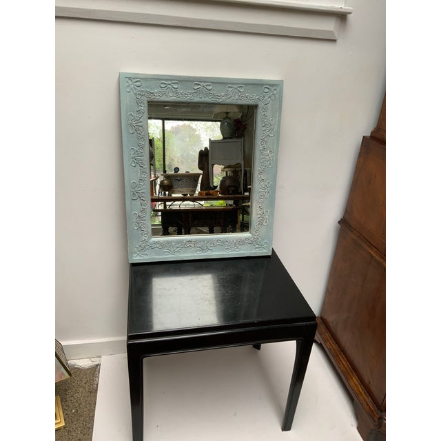 Blue Mid 19th Century Swedish Mirror With Floral and Swag Carved Frame For Sale - Image 8 of 10