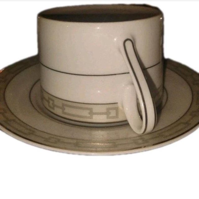 This Mikasa tea set features a platinum crown and squares design, combining style and sophistication. The teacup clicks...