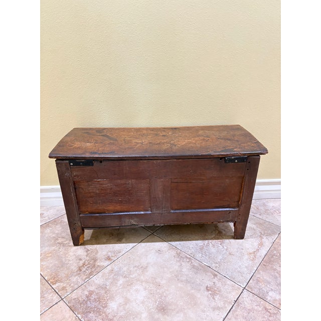 Traditional Antique-Style Wooden Storage Chest With Lift-Top Lid For Sale - Image 3 of 5