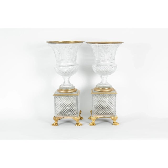 Late 19th Century Gilt Bronze / Cut Glass Vases / Centerpieces For Sale - Image 13 of 13