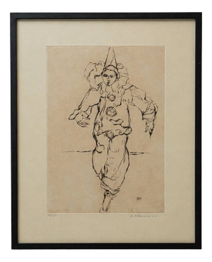 A. Hürlimann, Clown / Harlequin, 1970s, Wood & Paper