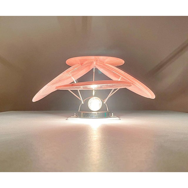 Pink Alabaster Pink Glass Disks Wall Sconce, 1990s For Sale - Image 8 of 13