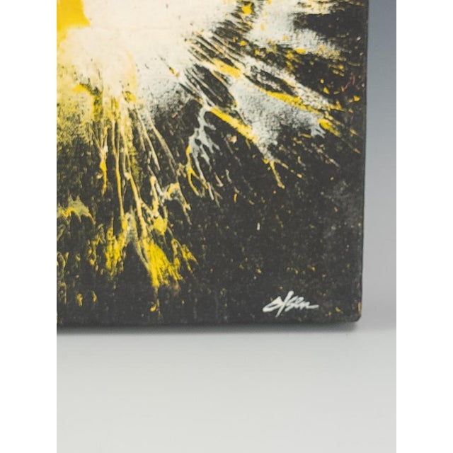 1970s Paul Olsen “Explosion #20” San Francisco Counterculture Process Painting 19.5” For Sale - Image 4 of 10