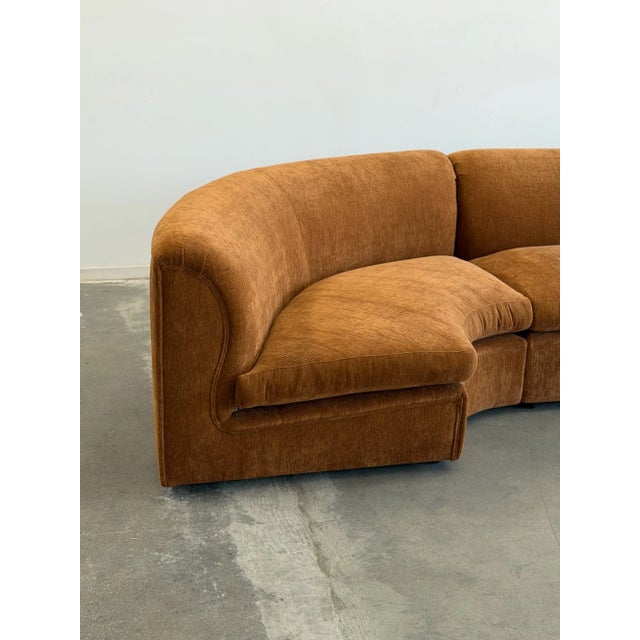 Textile Abruzzo Sectional in Brown Chenille For Sale - Image 7 of 14