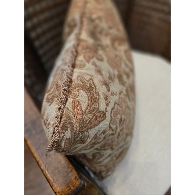 Vintage Victorian Brocade Pillow, Hand-Stitched With Feather Down For Sale - Image 4 of 17