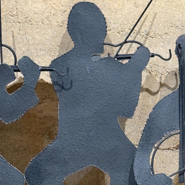 Metal Mid-Century Modern Sculpture Curtis Jere Music Band Scene For Sale - Image 7 of 11