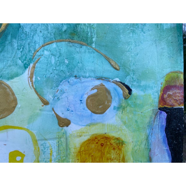 "Moss and Sunlight" Abstract Beautiful Colorful Modern Painting by Artist Sonia Gold For Sale - Image 10 of 17