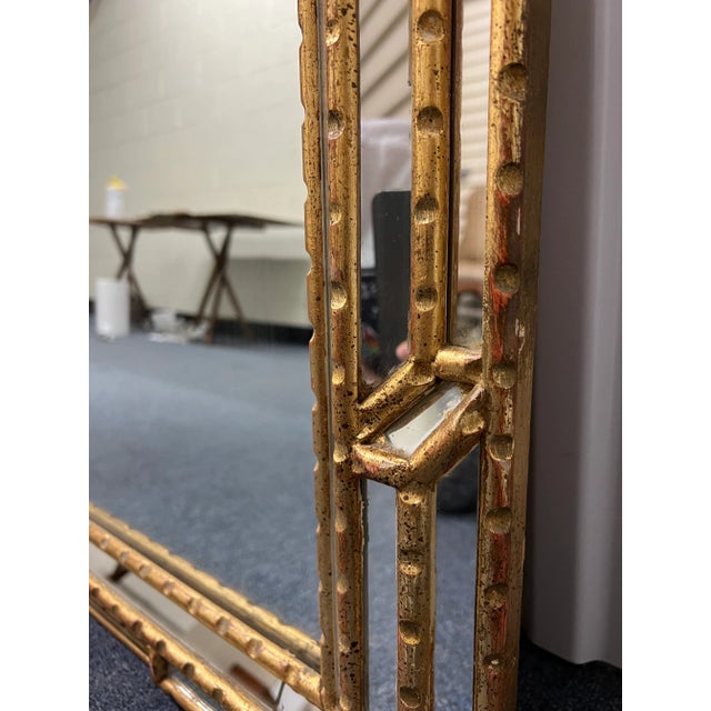 Late 20th Century Vintage Beveled & Gold Tone Glass Wall Mirror | Chairish