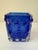 Mid-Century Modern Cobalt Blue Pressed Glass Vase by Josef Schott for Smålandshyttan, Sweden, 1960s For Sale - Image 3 of 18