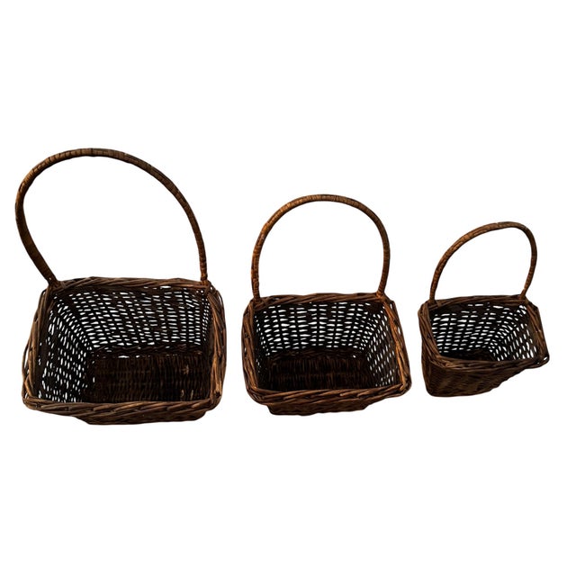 French French Style Split Willow Nesting Baskets- Set of 3 For Sale - Image 3 of 9