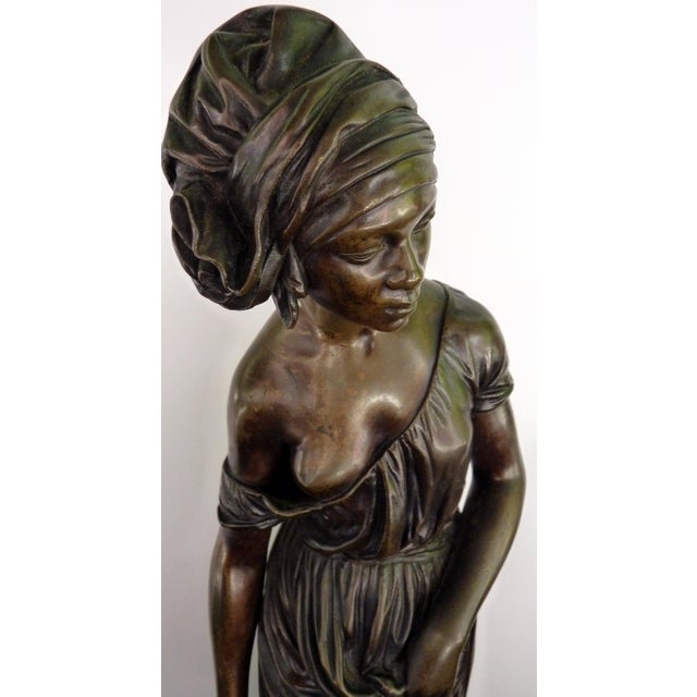 Mid 20th Century 19th-Century French Orientalist Bronze Sculpture of a Nubian Water Carrier by Charles Cumberworth For Sale - Image 5 of 11
