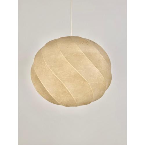 Mid-Century German Swirl Cocoon Pendant Lamp attributed to Friedel Wauer for Goldkant, 1960s For Sale - Image 4 of 9
