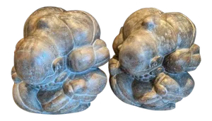 20th Century Asian Yogi Man Weeping Buddha Figures - a Pair