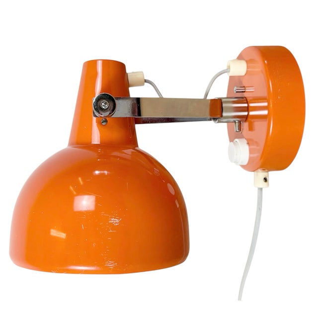 Vintage Orange Metal Wall Lamp from Lidokov, 1970s For Sale - Image 18 of 18
