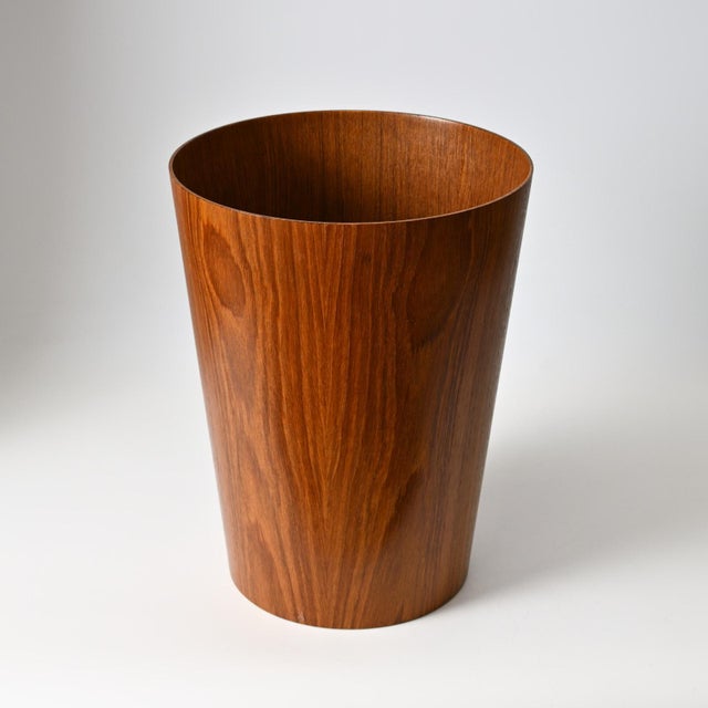Mid-Century Modern Vintage Swedish Teak Waste Paper Basket by Martin Aberg for Servex, 1960s For Sale - Image 3 of 12