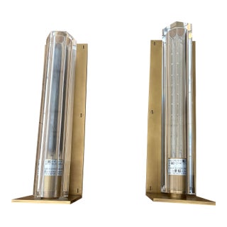 Mid Century Modern Set of Brass Wall Sconces - a Pair For Sale