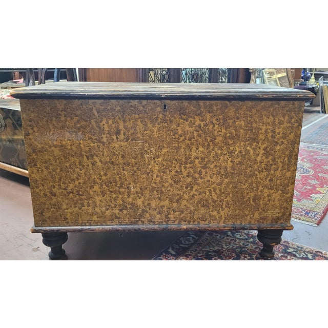 Early 19th Century Sponge Painted Blanket Chest For Sale - Image 9 of 13
