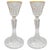 Elevate your tablescape with this exquisite pair of vintage French crystal candlestick holders by Cristal d'Arques-Durand....