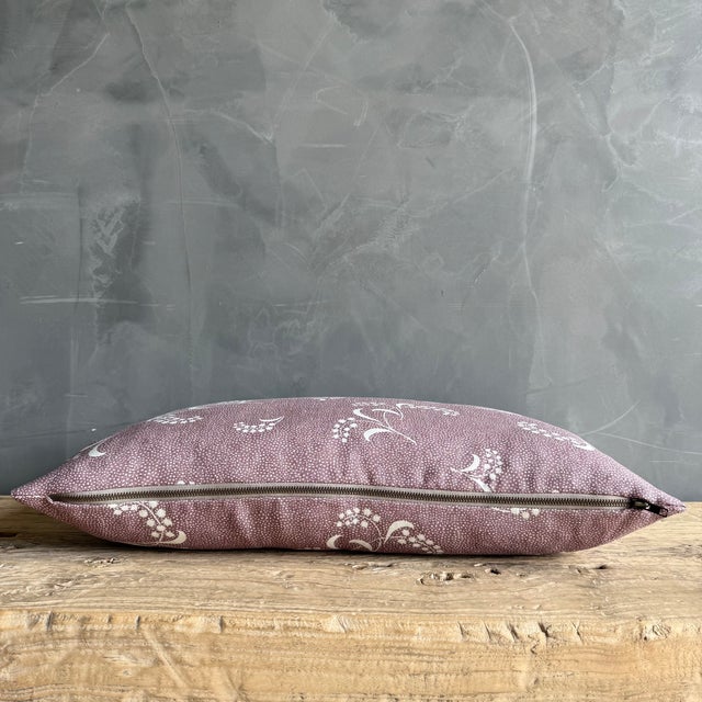 Carolina Irving Linen Mimosa Viola Lumbar Pillow 15" 24" With Down Insert For Sale In Los Angeles - Image 6 of 6
