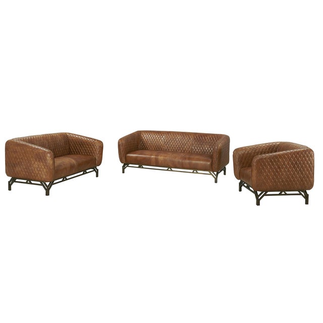 "We are excited to introduce this Industrial Modern leather living room seating collection. The quilted leather is...