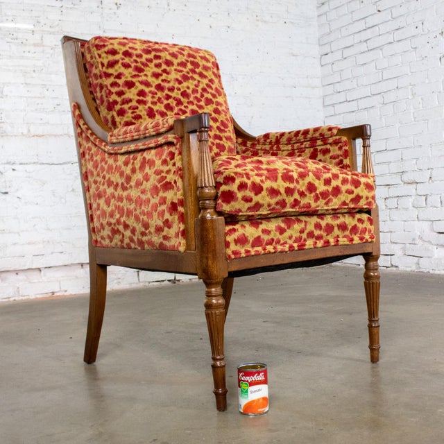 Late 19th to Early 20th Century French Louis XVI Bergere Chair Directoire Style Brunschwig & Fils Fabric For Sale - Image 18 of 18