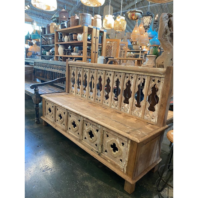 Mid 20th Century Vintage Old India Church Bench For Sale - Image 15 of 16