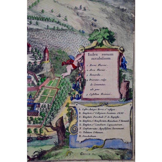 City Plan of La Roche-Sur-Foron, France, 17th Century Hand--Colored Map by Coenraet Decker, 1682 For Sale - Image 4 of 8