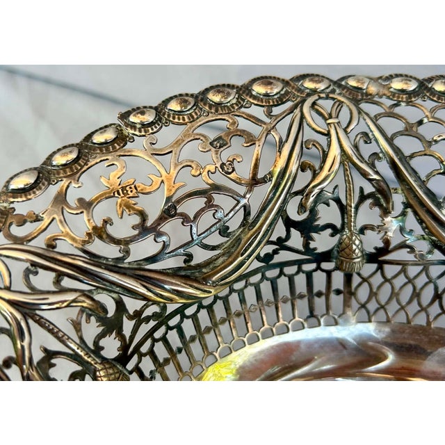 Silver Rare 18th Century English Sterling Silver Cake Basket by Burrage & Davenport, Circa 1775 For Sale - Image 8 of 11