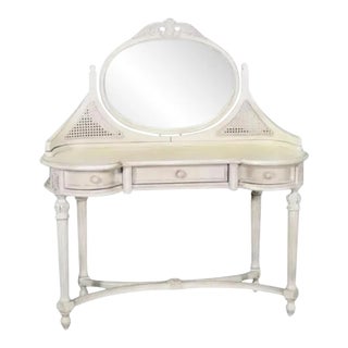 1990s Vintage French Louis XV Style Vanity and Mirror For Sale