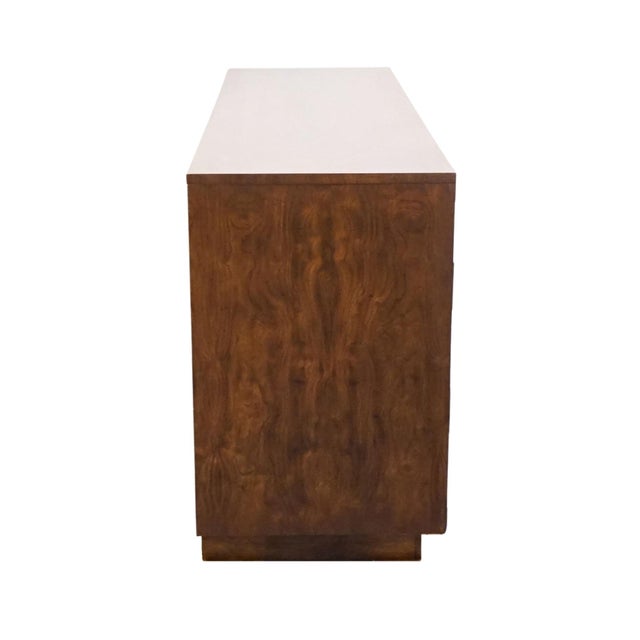 Dixie Furniture Solid Walnut Campaign Style 70" Triple Door Dresser 545-235 For Sale - Image 17 of 18