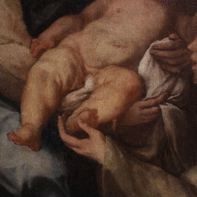 Italian Artist, Adoration of Saint Rose of Lima with Madonna and Child, 1730, Oil on Canvas For Sale - Image 8 of 15
