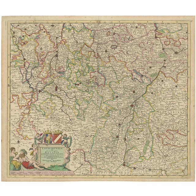 Antique Map of Lotharingia by Danckerts, 1700 For Sale