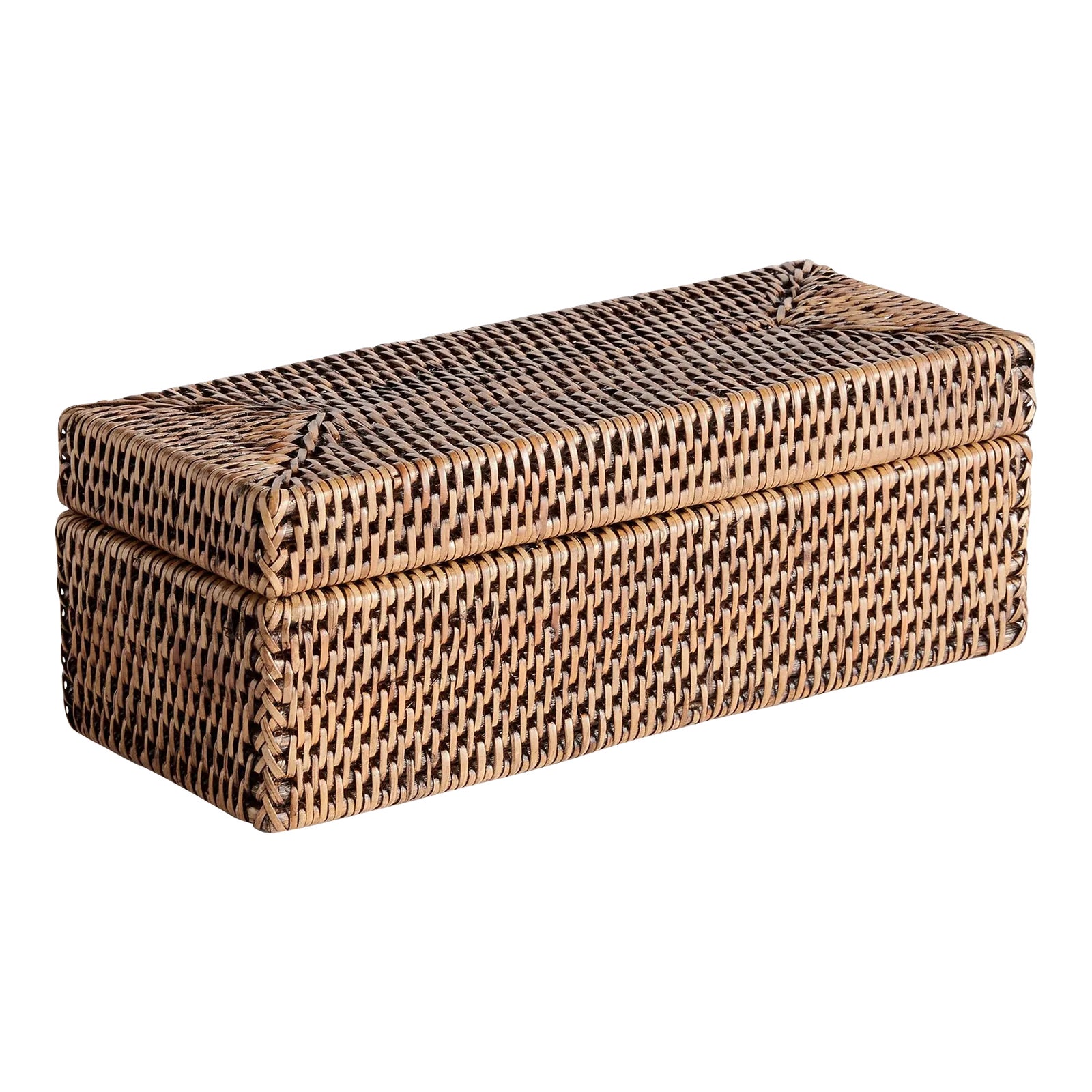Burma Rattan 3-Compartment Lidded Box | Chairish