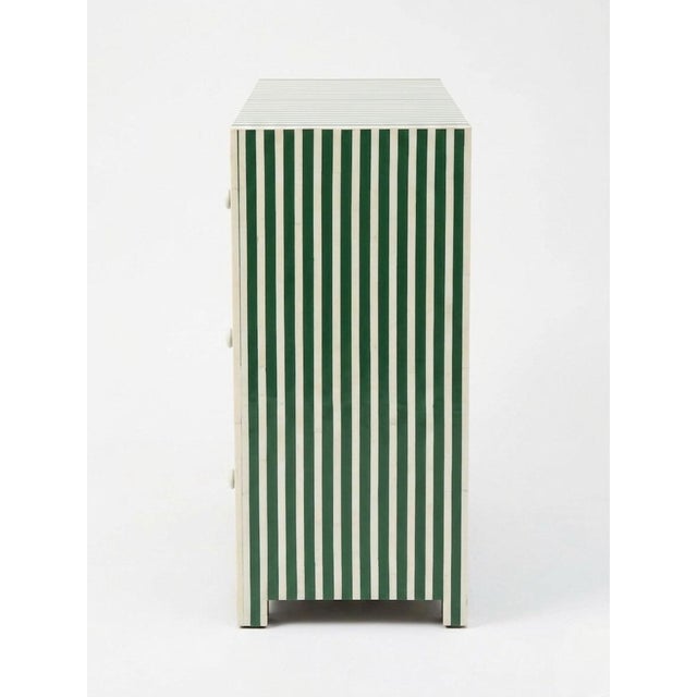 Moroccan Exquisite Moroccan Resin Inlay Striped Chest of Drawers For Sale - Image 3 of 10