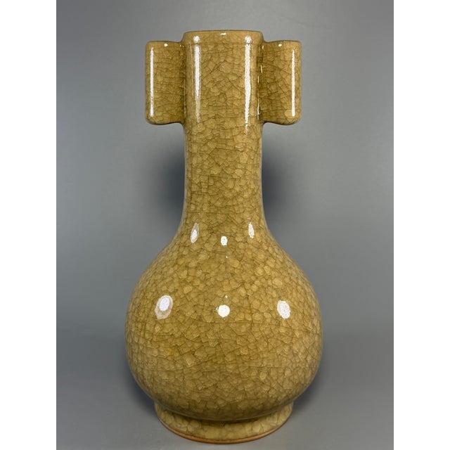 19th Century Antique Chinese Crackle‑Glaze Arrow Vase For Sale - Image 5 of 7