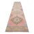 1960s Traditional Turkish Runner Hand Knotted Distressed Low Pile Pink Hallway Rug Kitchen Decor For Sale