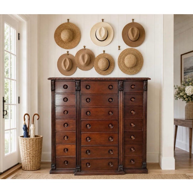 Twenty-One Drawer Mahogany Chest by Ralph Lauren A timeless Tall Chest in mahogany with the sort of architectural clarity...
