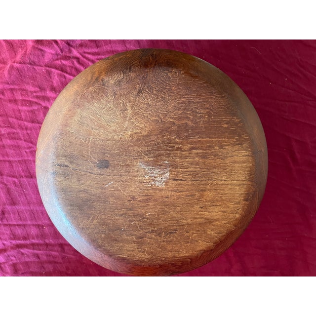 Wood Mid Century Modern Large Old Growth Teak Bowl For Sale - Image 7 of 7