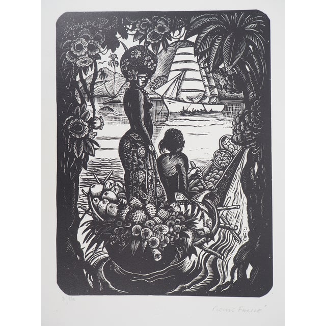 Pierre Falke, Memories of Oceania, 1925, Original Wood Engraving For Sale
