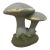 Vintage English Cottage Style Cast Stone Double Mushroom Garden Statue For Sale