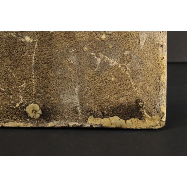 19th C. Persian Glazed Earthenware Polychrome Tile With Man's Portrait For Sale - Image 10 of 11